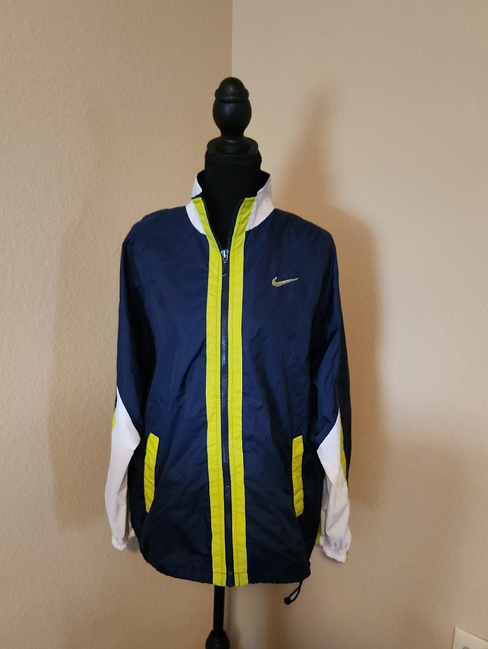 Nike Navy, White & Yellow Lime Windbreaker Jacket
